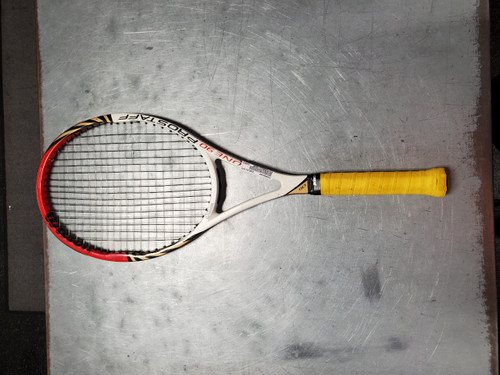 Vist Large View of Product Image Which is Used Wilson PRO STAFF SIX ONE 90 Adult Tennis Racquet White 4"