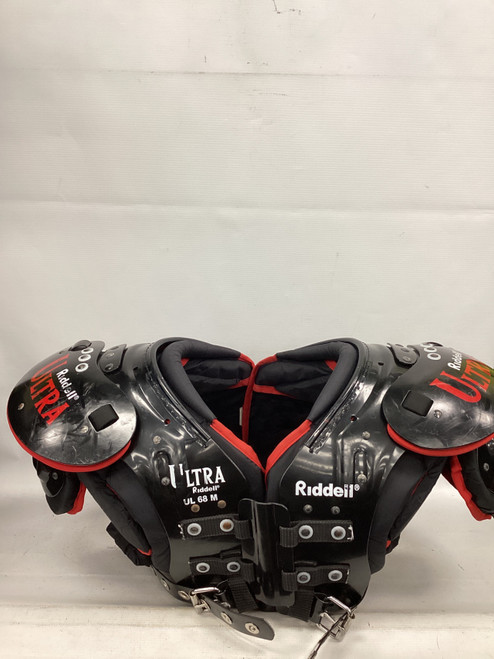 Vist Large View of Product Image Which is Used Riddell ULTRA FB Shoulder Pads Black MD
