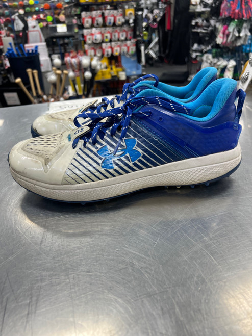 Vist Large View of Product Image Which is Used Under Armour YARD TURF BB/SB Cleats Royal Blue And White Senior 12.5