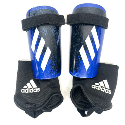 Vist Large View of Product Image Which is Used Adidas Soccer Shin Guards Youth Royal Blue XS