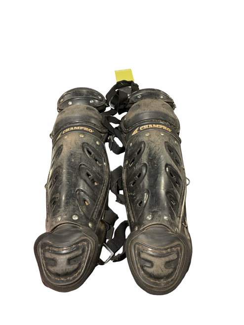 Vist Large View of Product Image Which is Used Champro CHAMPRO BLK SHIN GAURDS Catchers Leg Guards Black Youth