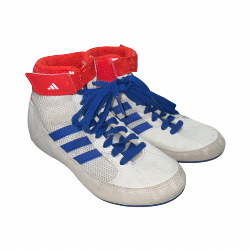 Vist Large View of Product Image Which is Used Adidas Wrestling Shoes White Youth 13.0