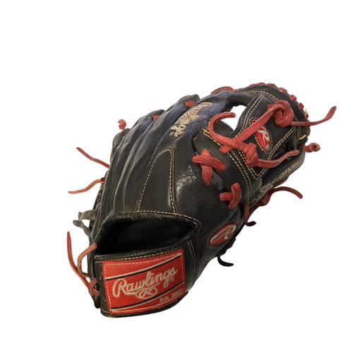 Vist Large View of Product Image Which is Used Rawlings HEART OF THE HIDE BB/SB Glove RH Throw Black 11 1/2"