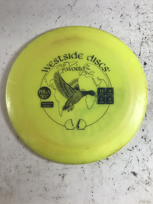 Vist Large View of Product Image Which is Used Westside TOURNAMENT WORLD Disc Golf Driver Yellow 175g