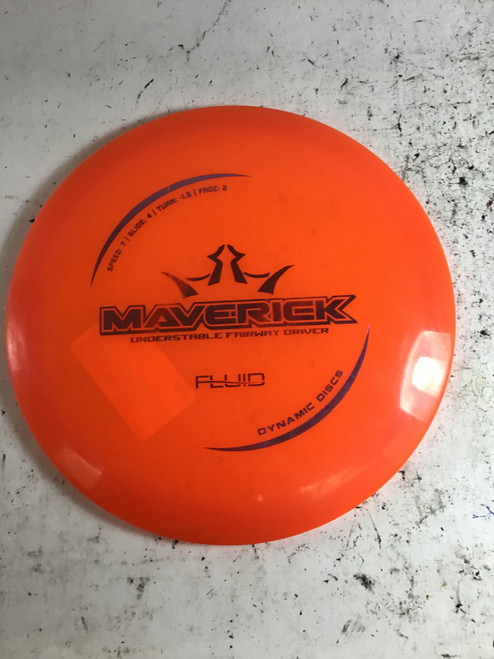 Vist Large View of Product Image Which is Used Dynamic Discs FLUID MAVERICK Disc Golf Driver Orange 174g