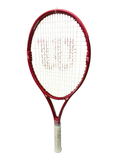 Vist Large View of Product Image Which is Used Wilson KELVAR Adult Tennis Racquet Red 4 1/2"