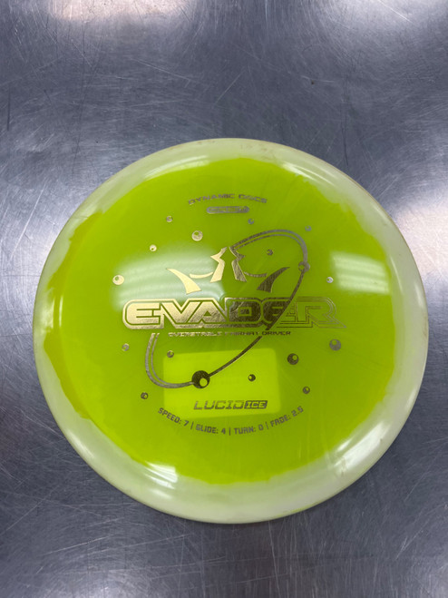 Vist Large View of Product Image Which is Used Dynamic Discs LUCID ICE EVADER Disc Golf Driver Yellow