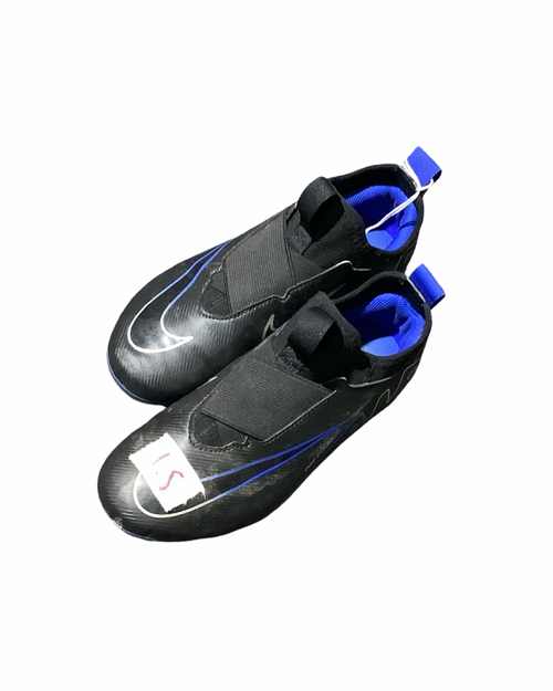 Vist Large View of Product Image Which is Used Nike Soccer Cleats Black And Royal Blue Junior 01.5