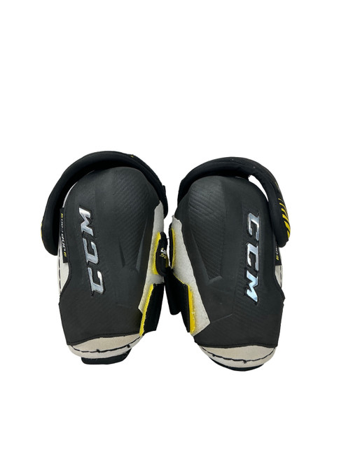 Vist Large View of Product Image Which is Used CCM CLASSIC PRO Senior Elbow Pads White/Black/Yellow SM