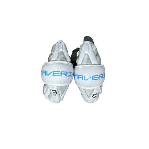 Vist Large View of Product Image Which is Used Maverik MX Lacrosse Arm Pads/Guards White XS