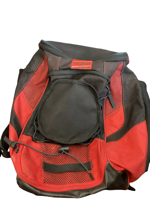 Vist Large View of Product Image Which is Used Rawlings THE MARK OF A PRO BB/SB Player Backpack Black And Red