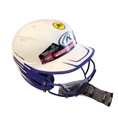 Vist Large View of Product Image Which is Used Rawlings 6 7/8-7 5/8 Batting Helmet w/Mask White One Size