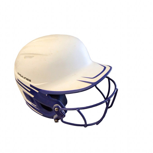 Vist Large View of Product Image Which is Used Rawlings 6 3/8- 7 1/8 Batting Helmet w/Mask White One Size