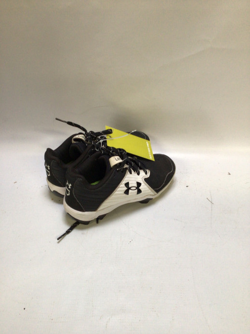 Vist Large View of Product Image Which is Used Under Armour LEADOFF BB/SB Cleats Black And White Junior 01