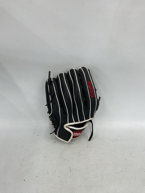 Vist Large View of Product Image Which is Used Wilson A450 BB/SB Glove RH Throw Black 11"