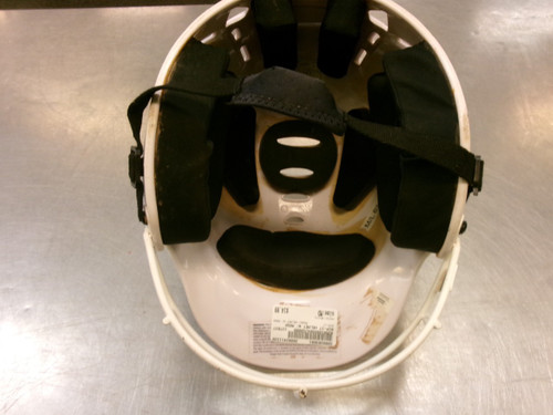 Vist Large View of Product Image Which is Used RIP-IT HELMET W/ MASK Batting Helmet w/Mask White MD