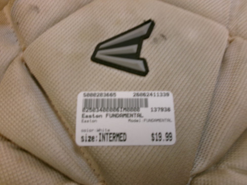 Vist Large View of Product Image Which is Used Easton FUNDAMENTAL Catchers Chest Protector White Intermed