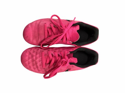 Vist Large View of Product Image Which is Used Nike TIEMPO Soccer Cleats Pink Youth 12.0