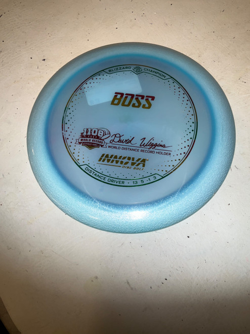 Vist Large View of Product Image Which is Used Innova BOSS Disc Golf Driver Carolina Blue
