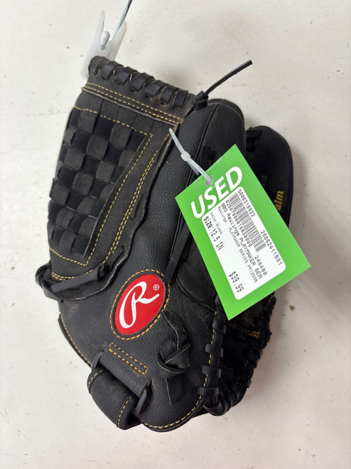 Vist Large View of Product Image Which is Used Rawlings PLAYMAKER SERIES PM1250B BB/SB Glove RH Throw Black 12 1/2"