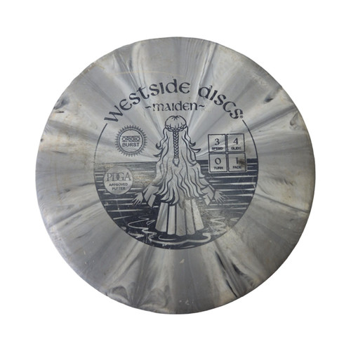Vist Large View of Product Image Which is Used Westside MAIDEN PUTTER DISC Disc Golf Putter Grey