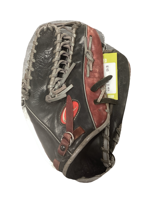 Vist Large View of Product Image Which is Used Rawlings R9 BB/SB Glove RH Throw Black 12 3/4"