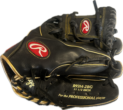 Vist Large View of Product Image Which is Used Rawlings R9314-BG Baseball Glove RH Throw Black 11 1/2"