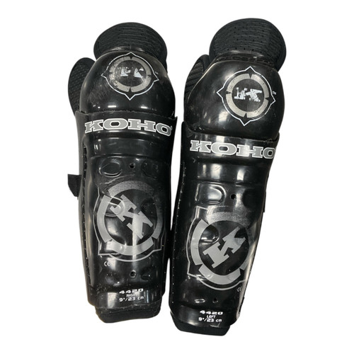 Vist Large View of Product Image Which is Used Koho 4420 Youth Shin Guards Black 9"