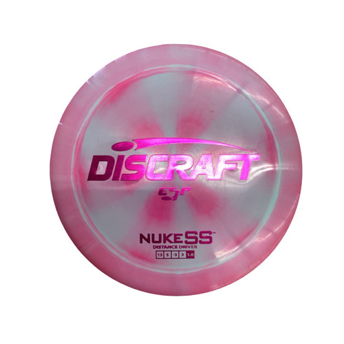 Vist Large View of Product Image Which is Used Discraft NUKE SS Disc Golf Driver Pink