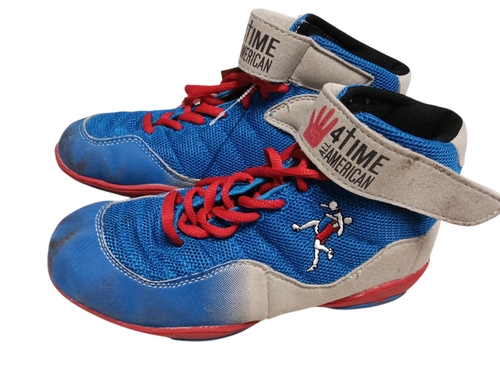 Vist Large View of Product Image Which is Used 4Time All American Wrestling Shoes Royal Blue Junior 04