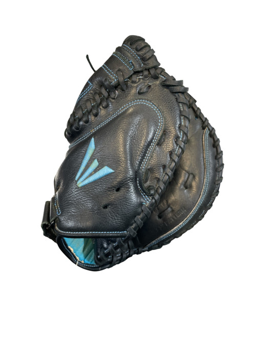 Vist Large View of Product Image Which is Used Easton BLACK PEARL BB/SB Catchers RH Throw Black And Carolina Blue 33"