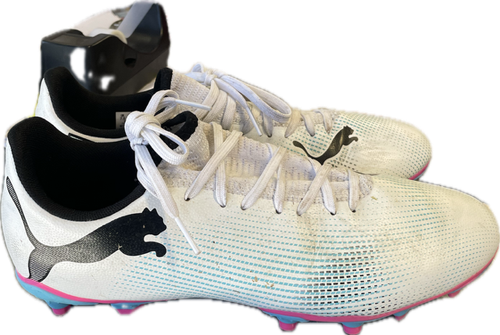 Vist Large View of Product Image Which is Used Puma Soccer Cleats White Senior 8.5