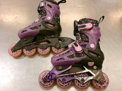 Vist Large View of Product Image Which is Used RollerDerby ADJ 12-2 Junior Rec Fitness Skates Purple Adjustable