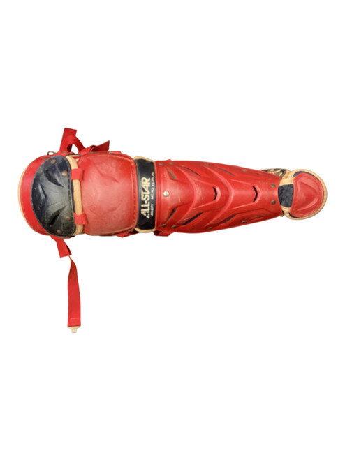 Vist Large View of Product Image Which is Used All-Star CATCHERS SHIN GUARDS Catchers Leg Guards Red Junior