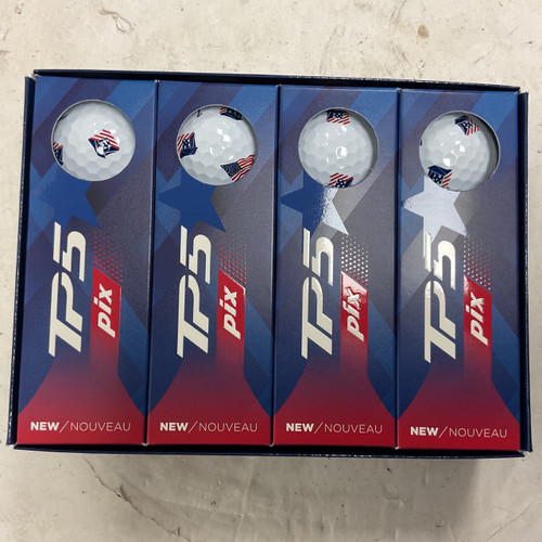 Vist Large View of Product Image Which is Used Taylormade TP5 PIX USA 12 Pack - Golf Balls
