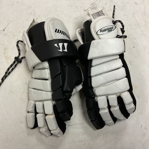 Vist Large View of Product Image Which is Used Warrior HYPNO III Lacrosse Gloves Junior Black And White MD