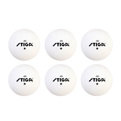 Vist Large View of Product Image Which is New Stiga 1-Star Table Tennis Balls White- 6 Pack