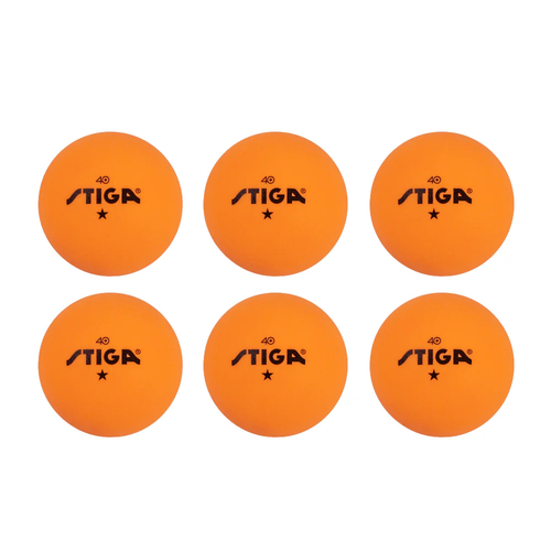 Vist Large View of Product Image Which is New Stiga 1-Star Table Tennis Balls Orange- 6 Pack