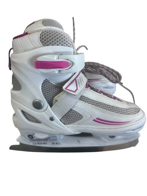 Vist Large View of Product Image Which is Used Lake Placid GIRLS ADJ 1-4 Girls Softboot Skate White Adjustable