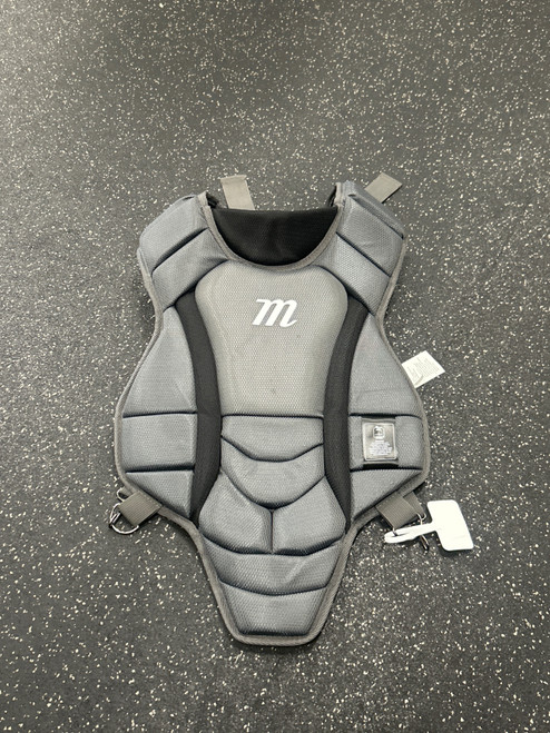 Vist Large View of Product Image Which is Used Marucci CP NOCSAE Catchers Chest Protector Grey Youth