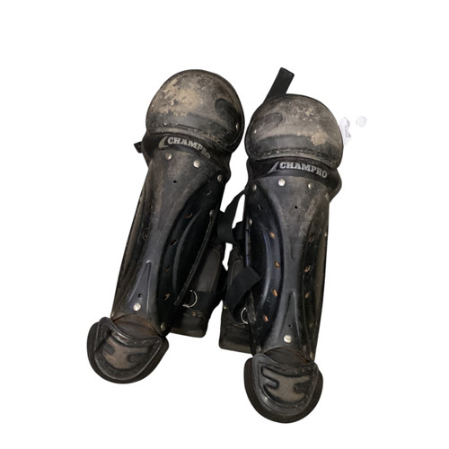 Vist Large View of Product Image Which is Used Champro CATCHERS LEG GUARDS Catchers Leg Guards Black Youth