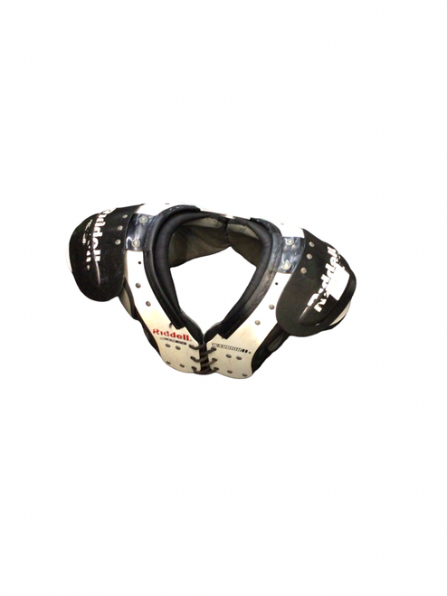 Vist Large View of Product Image Which is Used Riddell WARRIOR II X FB Shoulder Pads White LG