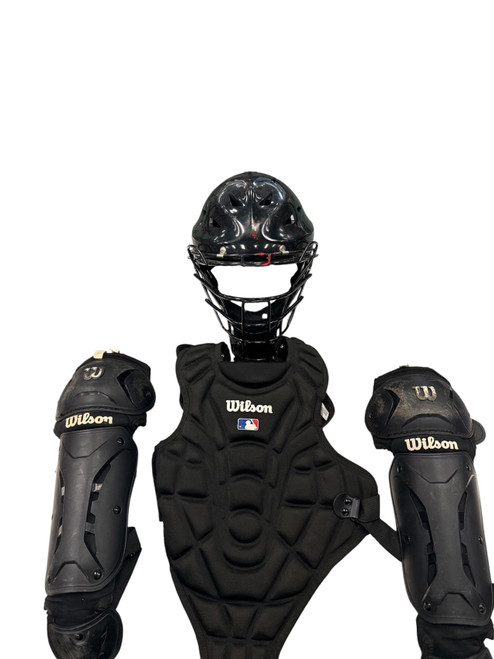 Vist Large View of Product Image Which is Used Wilson YOUTH CATCHERS SET Catchers Helmet w/Mask Black SM