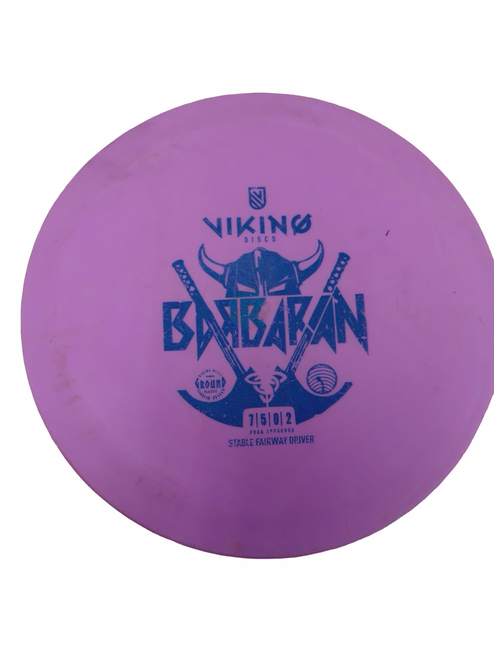 Vist Large View of Product Image Which is Used VIKING DISC BARBARIAN Ground Plastic Disc Golf Fairway Driver Purple 175g