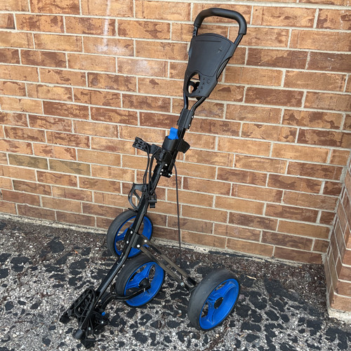 Vist Large View of Product Image Which is Used 3 WHEEL CART Golf Cart Black And Royal Blue 3 Wheel