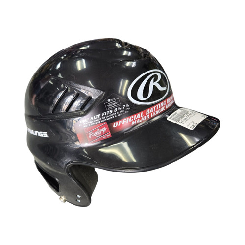 Vist Large View of Product Image Which is Used Rawlings RCFH BATTING HELMET 6 1/2- 7 1/2 Batting Helmet No Mask Black One Size