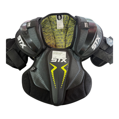 Vist Large View of Product Image Which is Used STX STALLION 200 Lacrosse Shoulder Pads Black MD