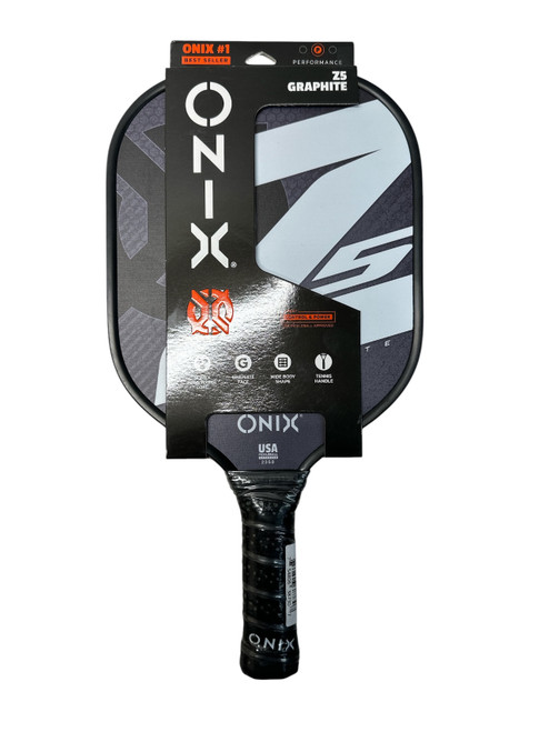 Vist Large View of Product Image Which is New Onix Z5 GRAPHITE PADDLE Pickleball Racquet Black And White