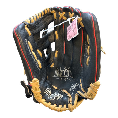 Vist Large View of Product Image Which is Used Rawlings HIGHLIGHT BB/SB Glove RH Throw Black 11 1/2"