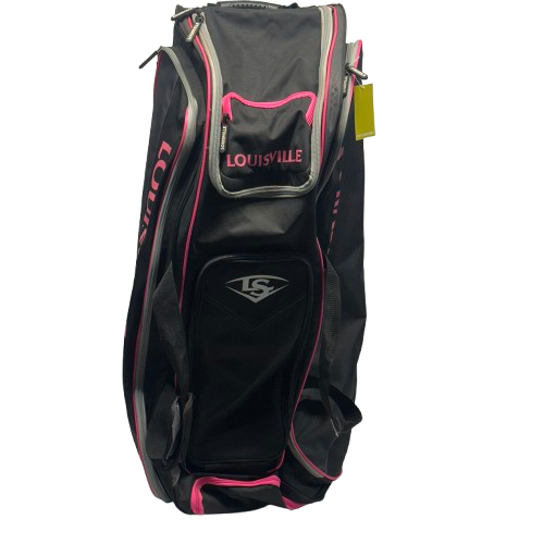 Vist Large View of Product Image Which is Used Louisville Slugger PRIME RIG BB/SB Player Wheeled Bag Black And Pink